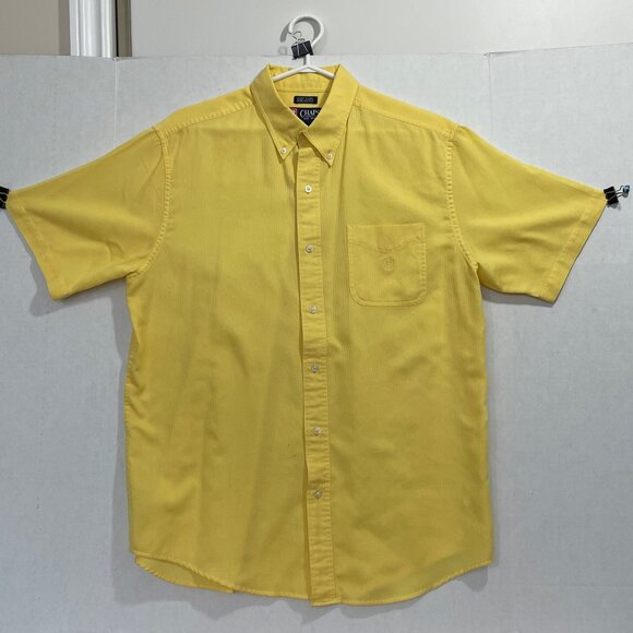 CHAPS / Ralph Lauren "Easy Care" Men's Large Short Sleeve, Yellow - Picture 2 of 5